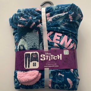 Disney Lilo Stitch Womens Pajamas Set Socks Pants Top NEW Weekend Vibes SZ XL
